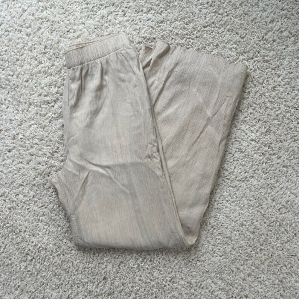 Abercrombie Crinkle Textured Pull-On Wide Leg Pant